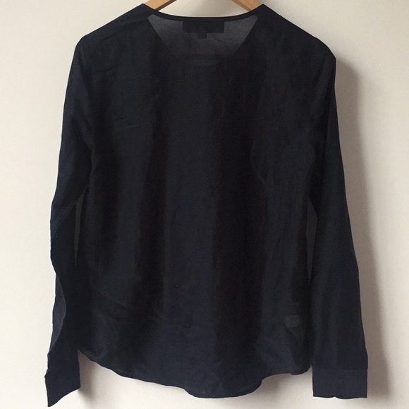 LOFT Black Semi Sheer Blouse XS - Picture 4 of 5